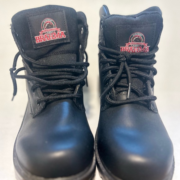 Men’s size 8w black Brahma lace work boots - Picture 2 of 7